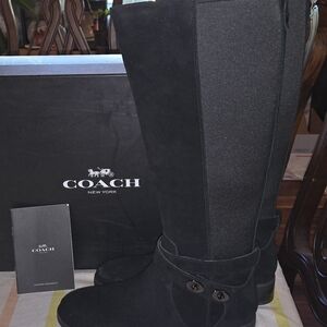 NEW! Coach Women's Black Knee-High Boots, SZ.6.5, Never Worn.